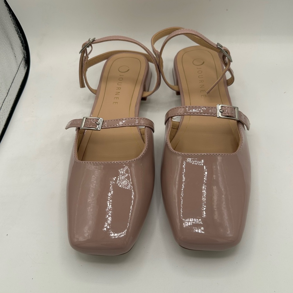 Journee women's pink patent leather heels